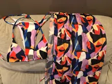 Female Swimsuit Bikini-Set Sarong Three-Pieces Swim-V2804 Printed HALTER Women with Cube