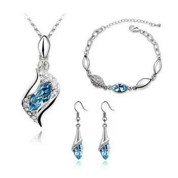 

Blue Tulip Figured Crystal Women Jewelry Set