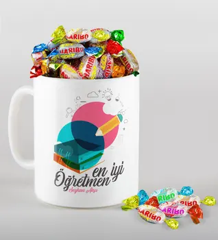 

Personalized Best Teacher Mug and Haribo Candy Gift Seti-3