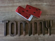 Letras de nogal negro de estilo nórdico, letras decorativas, decoración de pared, bricolaje, alfabeto de madera