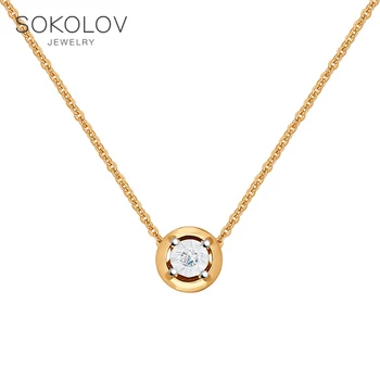 

Necklace SOKOLOV mixed gold with Diamond fashion jewelry 585 women's male