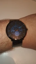 CRRJU-Reloj de pulsera con correa de malla delgada para hombre, cronógrafo de moda, color azul, Retro, con flores huecas, informal, resistente al agua, 2021
