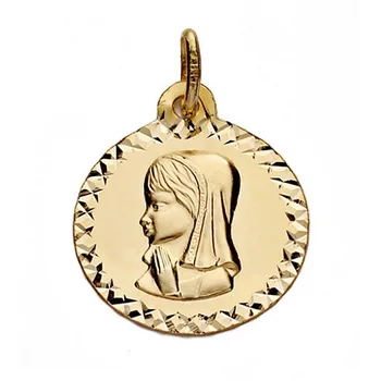 

Medal 18k gold Virgin Nina fence carved 16mm. [7482GR] -Customizable-RECORDING INCLUDED IN THE PRICE