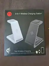 Bonola-estación de carga inalámbrica Qi 3 en 1, para iPhone11Pro/Xr/Xs/AirPods Pro/iWatch5, SamsungS10/Buds/Watch