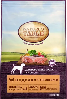 

NATURE'S table dog food, turkey and vegetables, 800g.