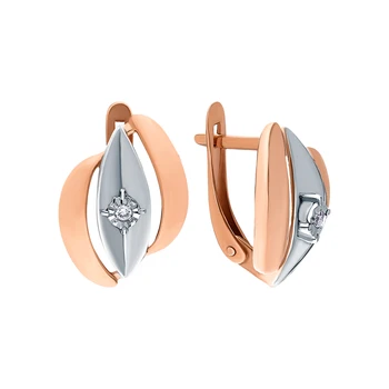 

Gold earrings with diamonds sunlight sample 585