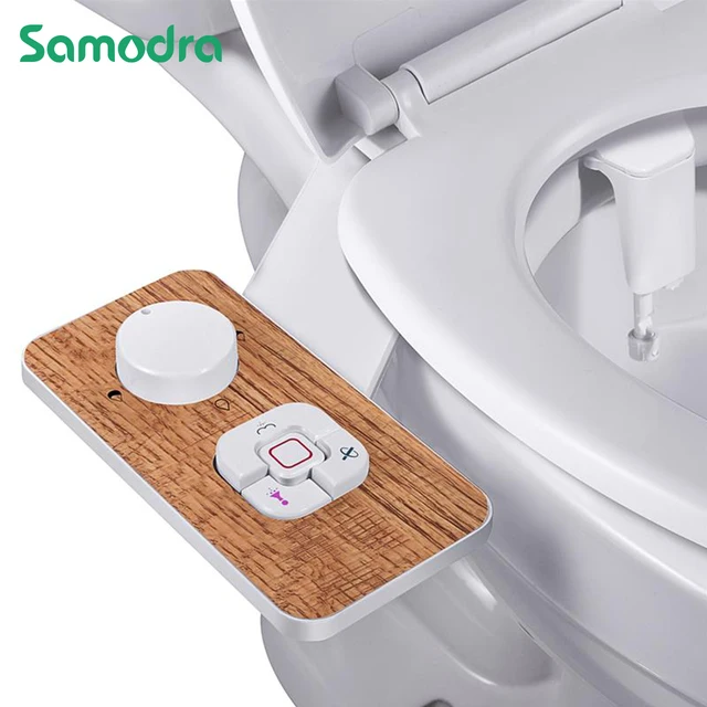 Samodra Toilet Bidet Toilet Seat Attachment Ultra-thin Non-electric Dual Nozzles Frontal & Rear Wash Ass Sprayer for Bathroom 1