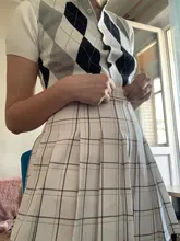 Rapcopter-cárdigans de punto con estampado de Argyle para mujer, suéteres Retro Y2K, suéteres de estilo Preppy, suéteres de manga corta, tops cortos de los mejores atuendos