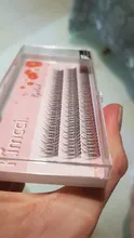 Kimcci-extensiones de pestañas individuales, 120 nudos/funda, pestañas de racimo 3D de visón Natural, maquillaje profesional acampanado