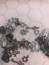 100 Uds Charms Star Of David Shield 13x10mm colgante antiguo ajuste, color plata tibetana Vintage, collar de pulsera DIY