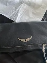 Alas decoradas bolso de un solo hombro de mujer casual moda desenfadada dos cadenas Bolsa Bandolera bolsos de cuero