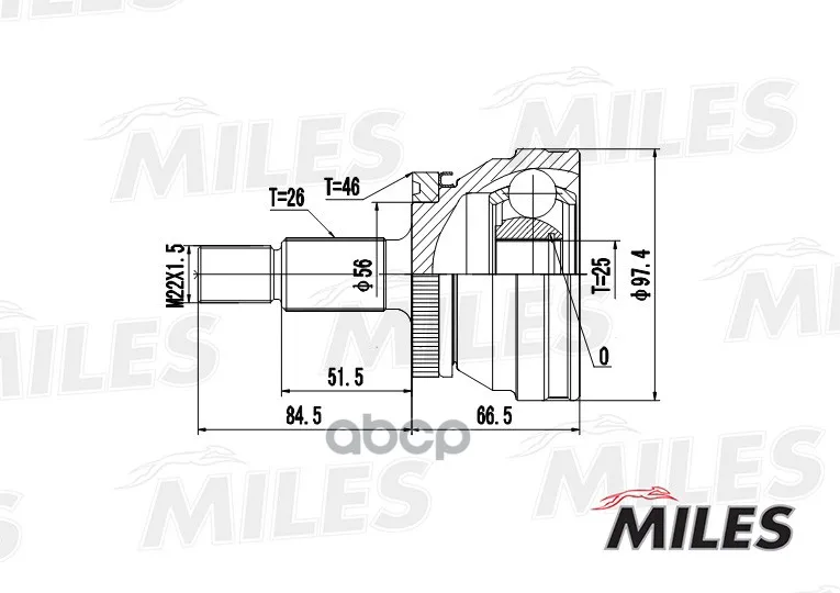 Шрус Saab 9000 2.3t 90-98 Нар. Abs Miles Ga20411 Miles арт. GA20411