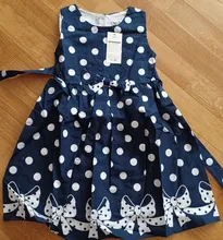 Vestido de lunares para niñas de 3 a 12 años, sin mangas, con lazo, ropa de princesa, verano, 2019