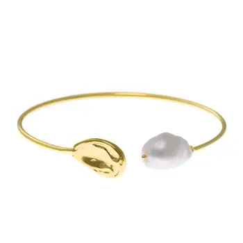

Silver Bracelet with Gold plated and Pearl