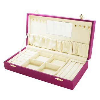

Box for jewelry with mirror Milan (255 х130х55мм) leather fuchsia organizer 2582