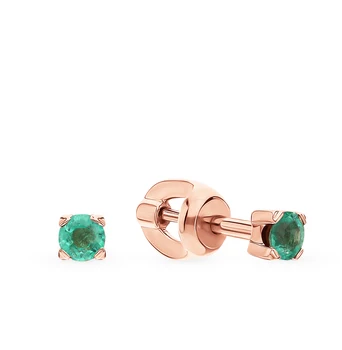 

Gold earrings with emeralds sunlight sample 585