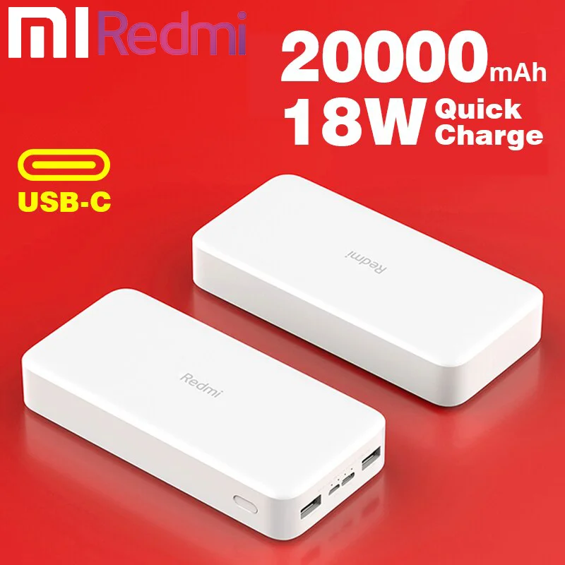 Внешний аккумулятор Redmi PowerBank Fast Charge (20000 mAh белый) Мощность 18 Вт Ток 3.6 А USB A x 2 E