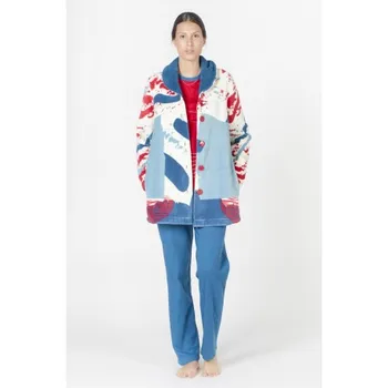 

Abstract print dressing gown- Art coral