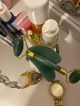 Rodillo de cuarzo rosa natural para masaje facial, rodillo para masaje facial con piedra de jade natural, adelgazante, eliminación de arrugas en cara y barbilla, herramienta para el cuidado de la belleza