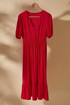 

Trendyol Button Bubble Sleeves Dress TWOSS20EL2132