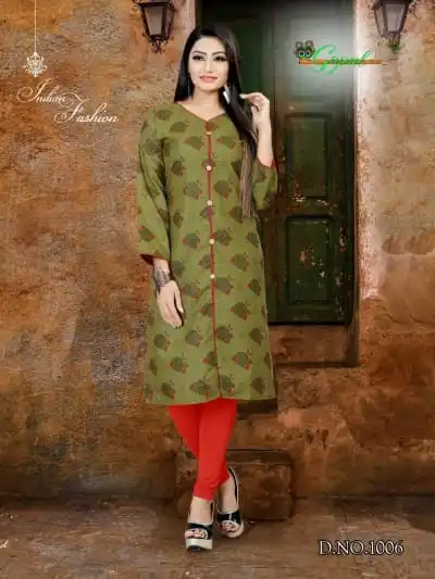 Индийская традиционная Kurti 3 четверти рукав хлопковая куртка Болливуд дизайнерская Стильная туника с принтом Топ женское платье Повседневная праздничная одежда