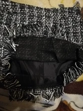 Lady Skirt Tassel Hip-Skater Vintage Plaid High-Waist Women Package Wool SK5583 In-A-Cage