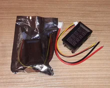 LED Digital DC amperímetro voltímetro de 4 bits 5 alambres DC 200V 10A medidor de corriente de voltaje de la fuente de alimentación de LED azul rojo pantalla doble Detector