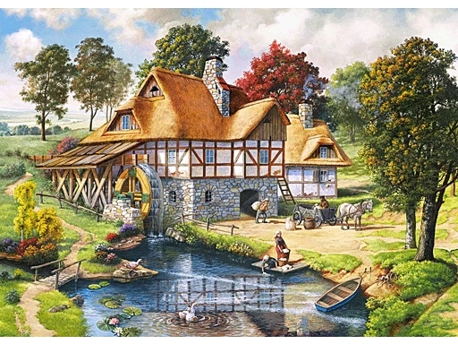 --Пазл Castorland 2000 Водяная мельница C-200498 369 (***33\2995) | Игрушки и хобби