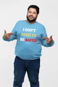 

Angemiel Wear İ Dont Never Mind Be Saved Blue Men Sweatshirts
