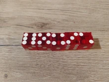 Casino Dice 19mm Numbers Clear Translucent 5pcs of with Razor-Edges And Matching Serial