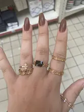Tocona-Anillos de oro con piedras de cristal cuadradas brillantes para Mujer y hombre, Charms de estrellas geométricas, joyería para Mujer, venta al por mayor 9071