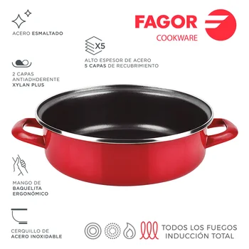

TARTERA OPTIMAX Ø 26CM red steel AISI 430 FAGOR