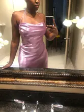 Asymmetrical Dress Satin-Straps Backless Julissa Mo Metallic Elegant Female Women Summer