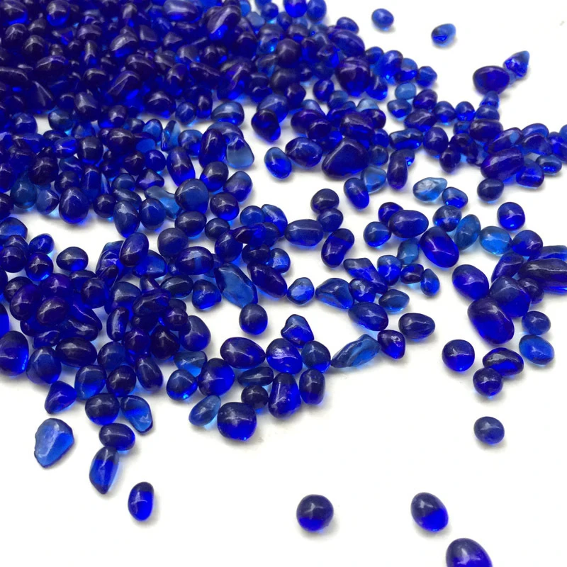 50g Natural Aquarium Decoration Stone Pebble for Fish Tank Sea Blue Glass Sand Ornaments aquarium decoration stones