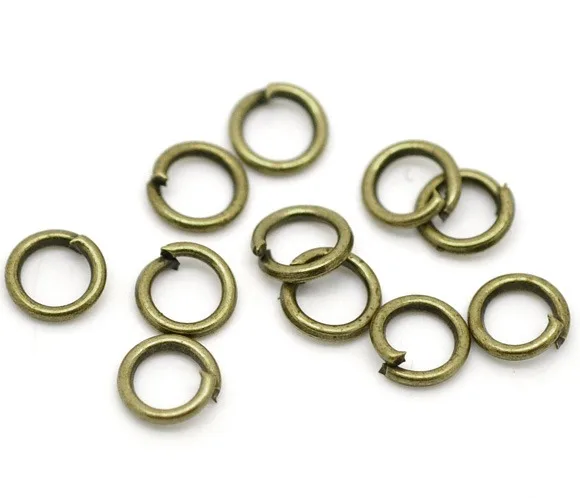 Doreen 상자 사랑스러운 골동품 청동 오픈 점프 반지 0.8mm 5mm 7mm 10mm 보석 결과 반지 DIY 쥬얼리 만들기, 200-1000PCs