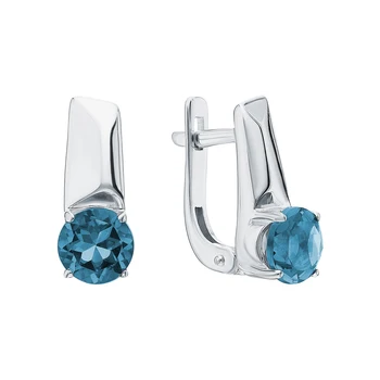 

Silver earrings with Topaz sunlight sample 925