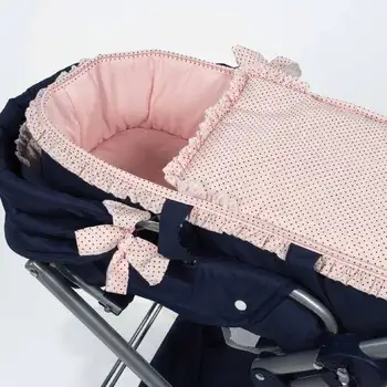 

CHARLOTTE LA NINA big carrycot, 2 in 1 chair and carrycot, blue and pink COLOR of TOPITOS, includes bag, doll, toy. 65025