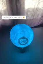 Lámpara de luna con Altavoz Bluetooth Quran, soporte para estante, aplicación de luz nocturna de Control con traducción del Corán
