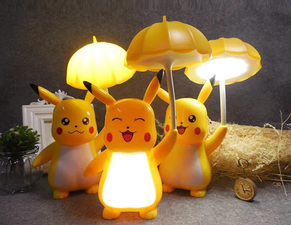New Genuine Pokemon Pikachu Desk Lamp 3 Gears Adjustable Light USB Charging LED Eye Protection Night Light