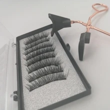 Pestañas postizas magnéticas 3D, 5 imanes, 4 pares, hechas a mano, naturales, de visón Artificial, con pinzas