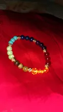 Pulsera de piedra Natural de 7 Chakras, Cristal púrpura, piedra de Ojos de Tigre, pulsera de cuentas de piedra redonda de siete pulsos para Yoga