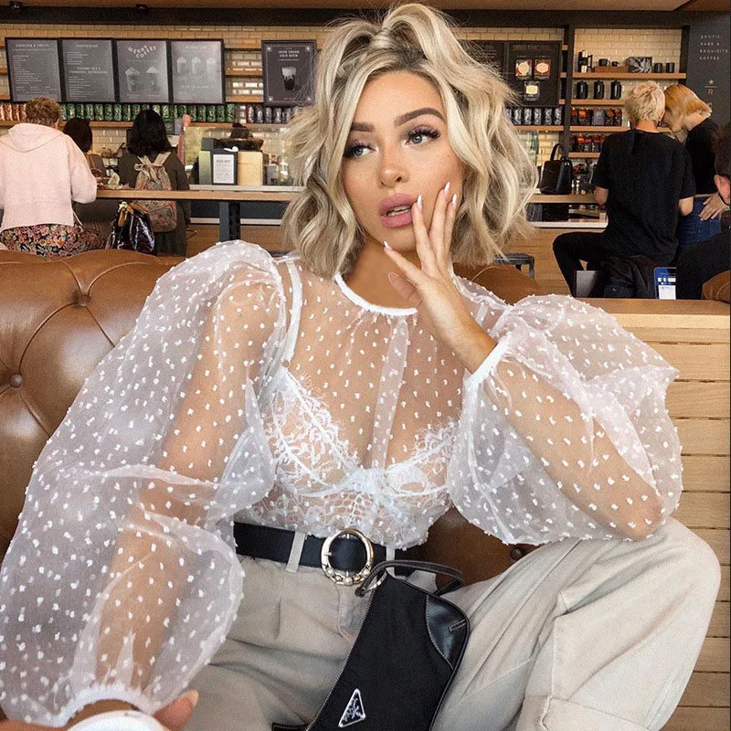 Shirts Women Blouse 2019 Female Fashion Long Puff Sleeve Solid Top Femme Casual Transparent Blusas Top Plus Size Womens Tunic Shirts Women Blouse 2019 Female Fashion Long Puff Sleeve Solid Top Femme Casual Transparent Blusas Top Plus Size Womens Tunic
