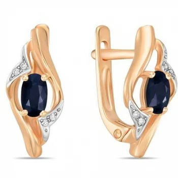 

Lucas gold earrings with sapphires and diamonds in red gold