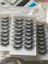 5/8/12 pares 3D pelo de visón pestañas falsas hecho a mano pestaña larga Natural Wispy pestañas tupidas reutilizable extensión de pestañas postizas