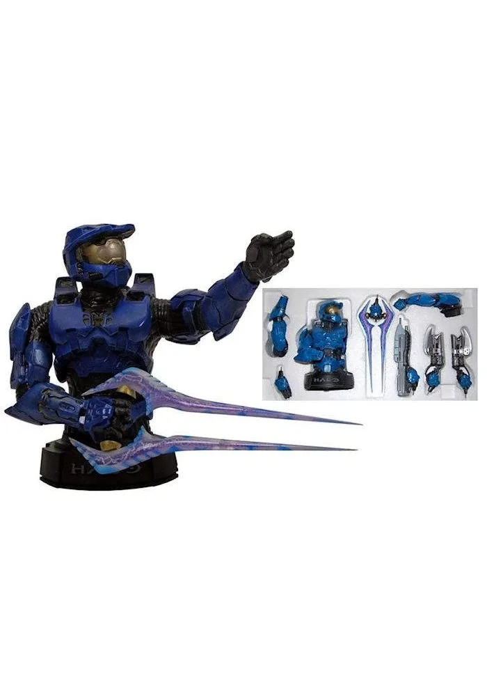GENTLE GIANT HALO 3 SPARTAN SPARTAN MASTER CHIEF BLUE MINI BUST EXCLUSIVE  NEW!!
