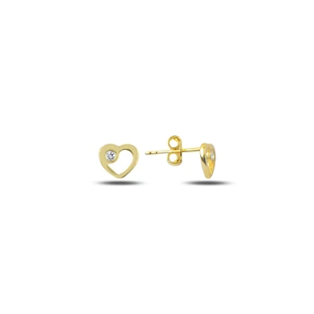 

KUTAYDAN Zircon Stone Heart Earrings 925 Sterling Silver