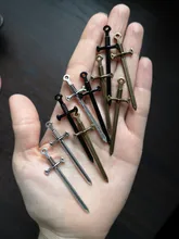 Colgante de espada de 55x16mm, 10 Uds., fabricación de joyas, colores de plata antigua, Color bronce antiguo, negro