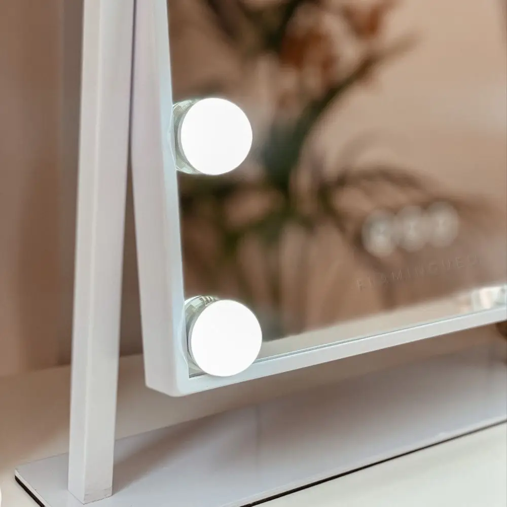 Flamingueo Mirror with 12 Led Light Makeup Mirror Touch Control Vanity  Mirror Cute Makeup Mirror with Light 3 Modes Led Mirror for Bedroom Makeup  Light Cute Mirror Medium Size Mirror - AliExpress