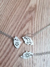 Conjunto de 3 piezas de colgante luna y estrella de sol, collar, mejor amigo, amistad, pareja, collar, joyería