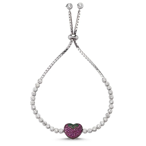 Серебряный 925 пробы с клубничным рисунком водотока лифта браслет